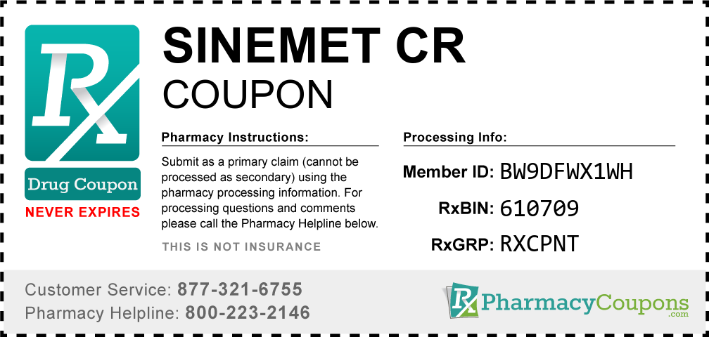 Sinemet cr Prescription Drug Coupon with Pharmacy Savings