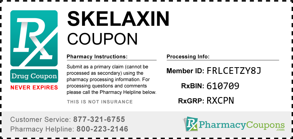 Skelaxin Prescription Drug Coupon with Pharmacy Savings