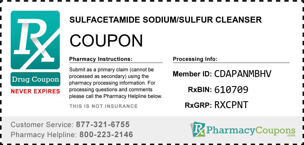 Sulfacetamide sodium/sulfur cleanser Prescription Drug Coupon with Pharmacy Savings