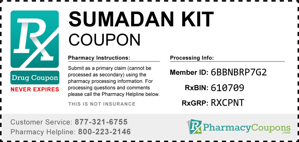 Sumadan kit Prescription Drug Coupon with Pharmacy Savings