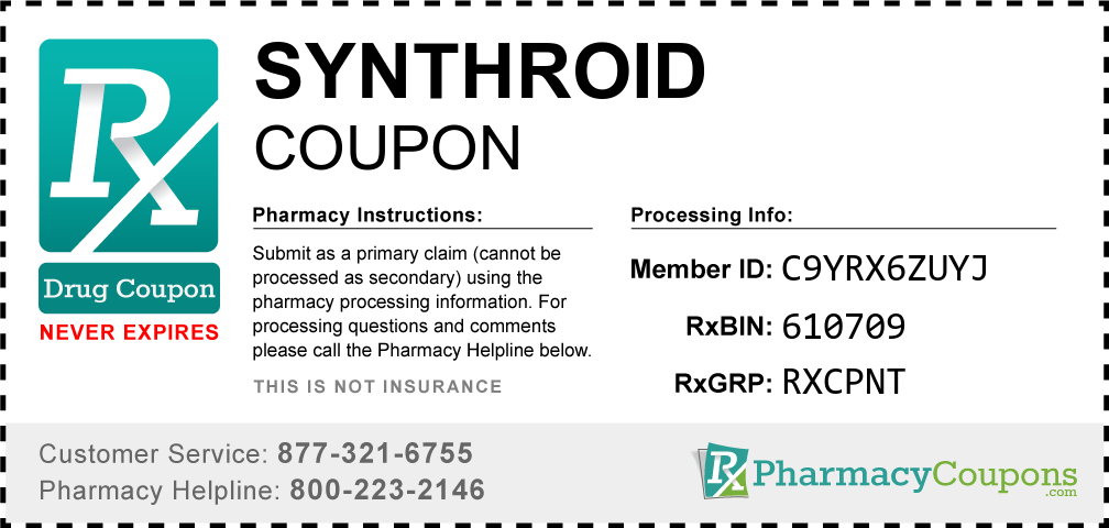 Synthroid Prescription Drug Coupon with Pharmacy Savings