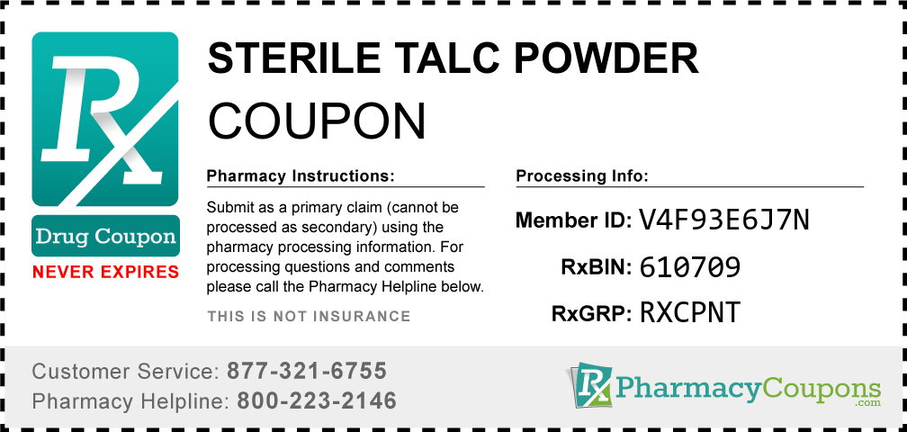 Sterile talc powder Prescription Drug Coupon with Pharmacy Savings