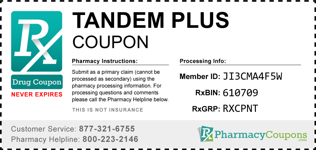 Tandem plus Prescription Drug Coupon with Pharmacy Savings