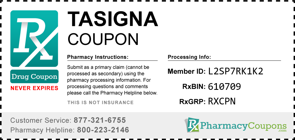 Tasigna Prescription Drug Coupon with Pharmacy Savings