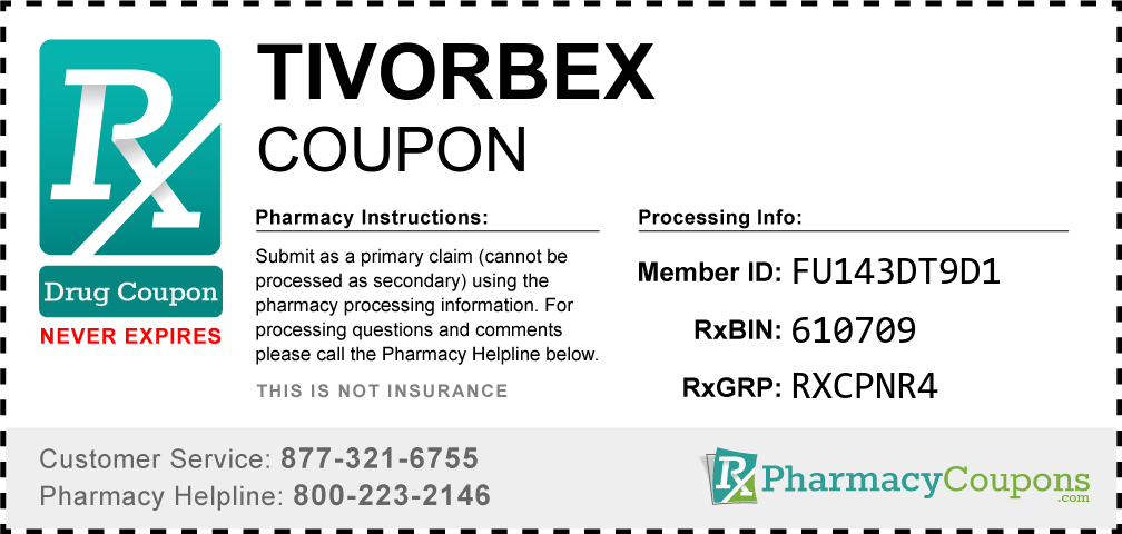 Tivorbex Prescription Drug Coupon with Pharmacy Savings