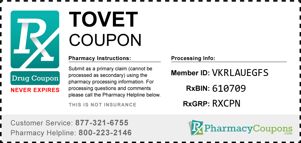 Tovet Prescription Drug Coupon with Pharmacy Savings