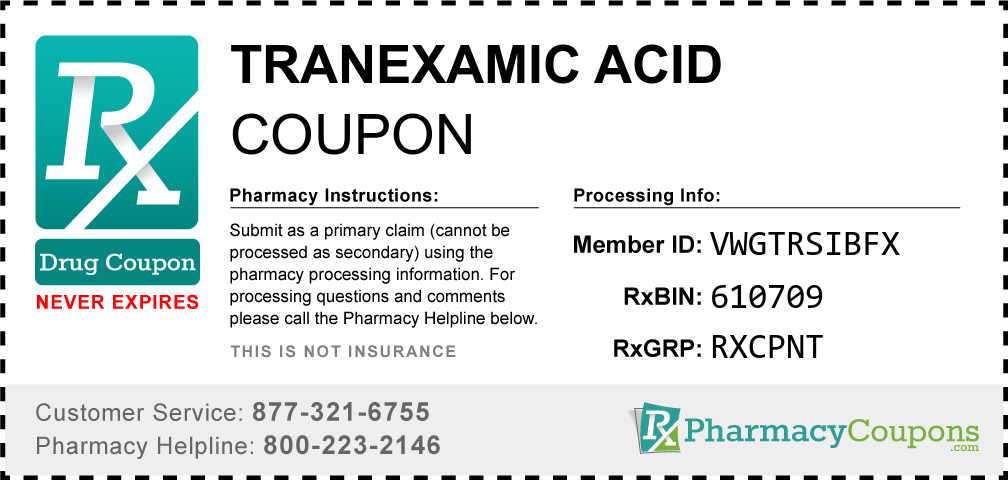 Tranexamic acid Prescription Drug Coupon with Pharmacy Savings