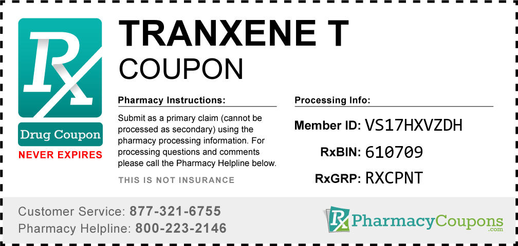 Tranxene t Prescription Drug Coupon with Pharmacy Savings