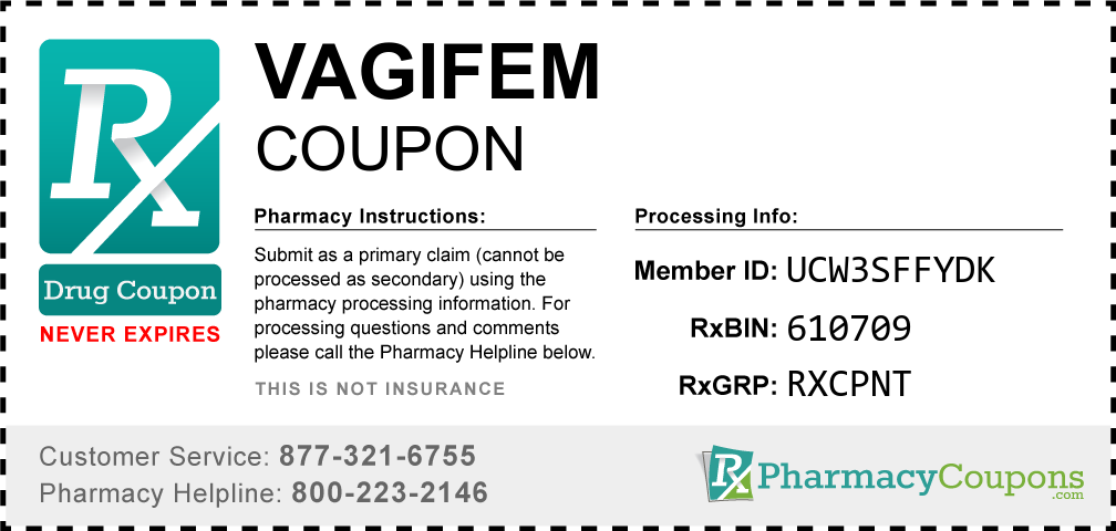 Vagifem Prescription Drug Coupon with Pharmacy Savings
