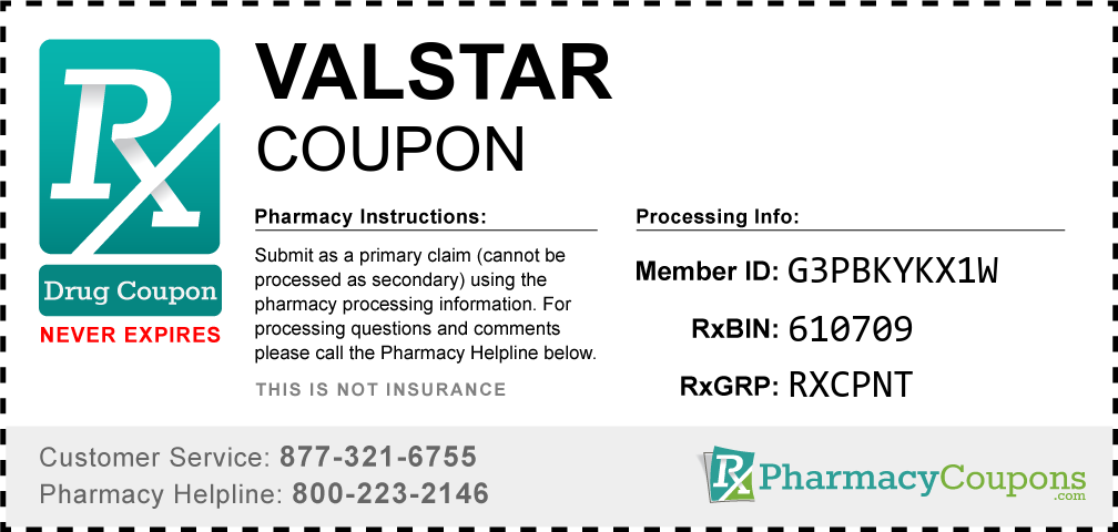 Valstar Prescription Drug Coupon with Pharmacy Savings