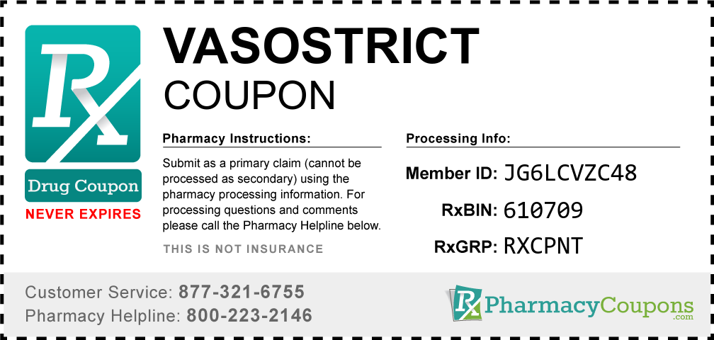 Vasostrict Prescription Drug Coupon with Pharmacy Savings