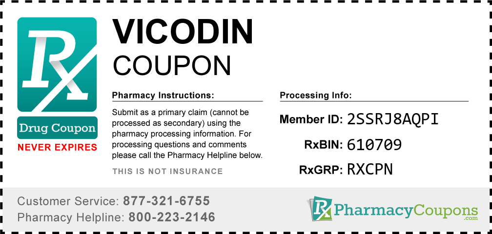 Vicodin Prescription Drug Coupon with Pharmacy Savings