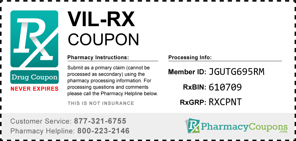 Vil-rx Prescription Drug Coupon with Pharmacy Savings