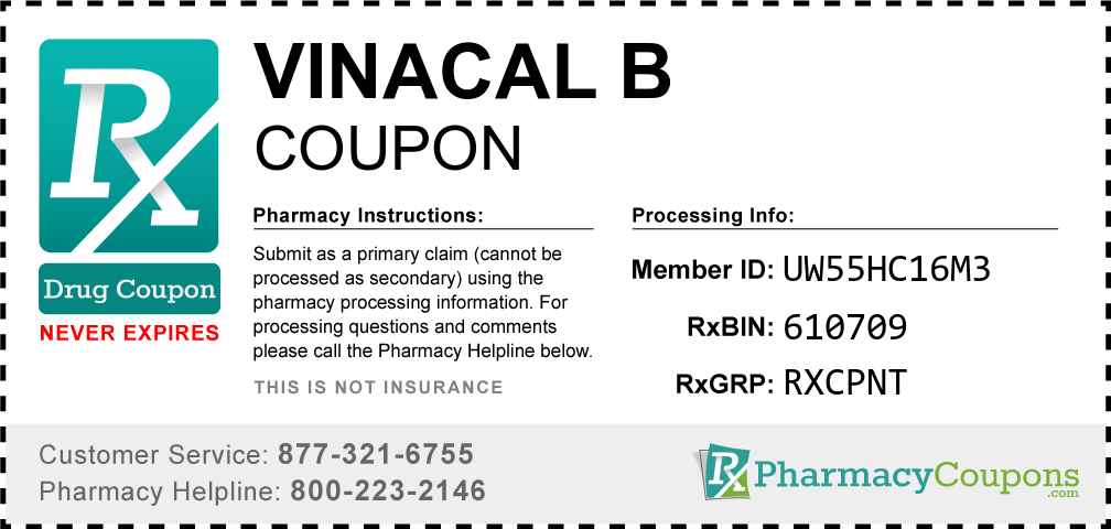 Vinacal b Prescription Drug Coupon with Pharmacy Savings