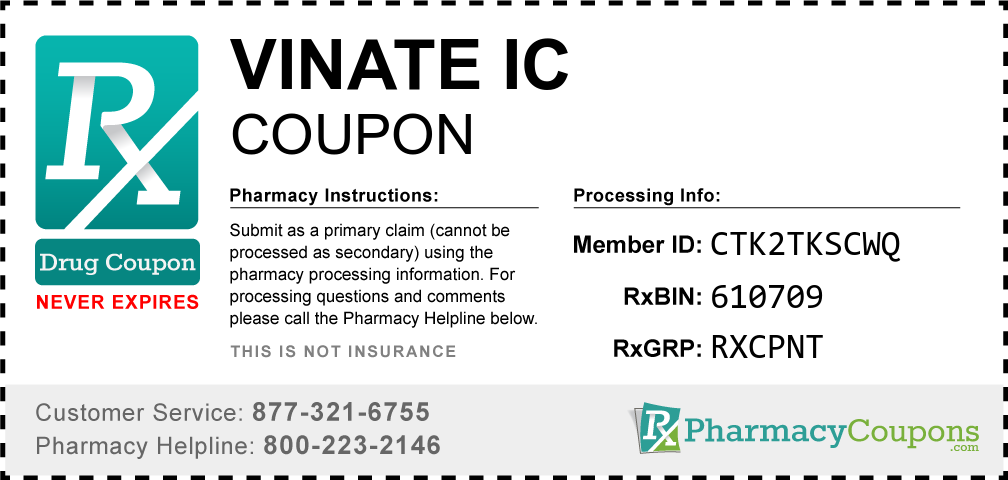 Vinate ic Prescription Drug Coupon with Pharmacy Savings