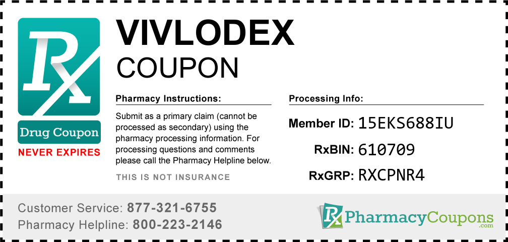 Vivlodex Prescription Drug Coupon with Pharmacy Savings