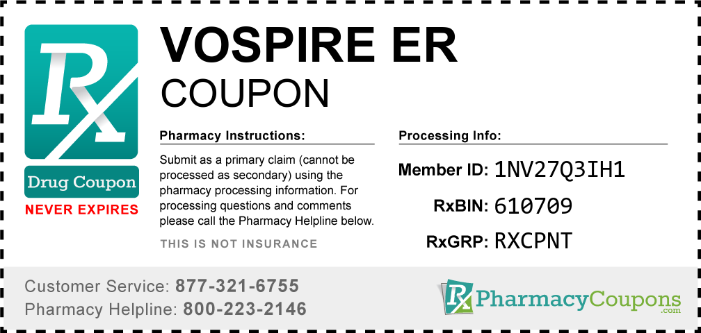 Vospire er Prescription Drug Coupon with Pharmacy Savings
