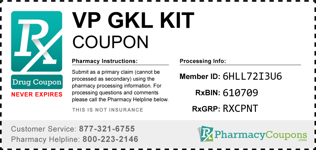 Vp gkl kit Prescription Drug Coupon with Pharmacy Savings