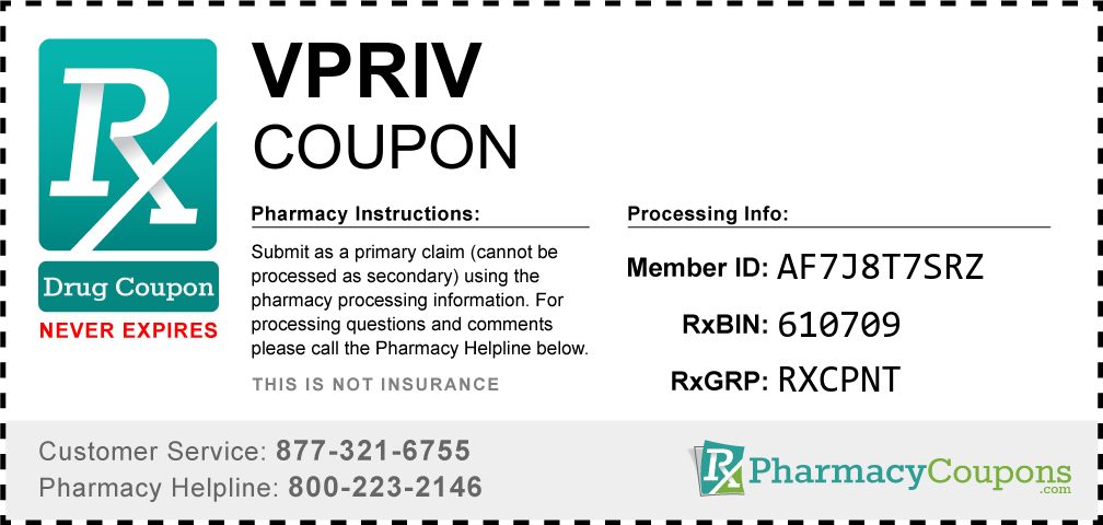 Vpriv Prescription Drug Coupon with Pharmacy Savings