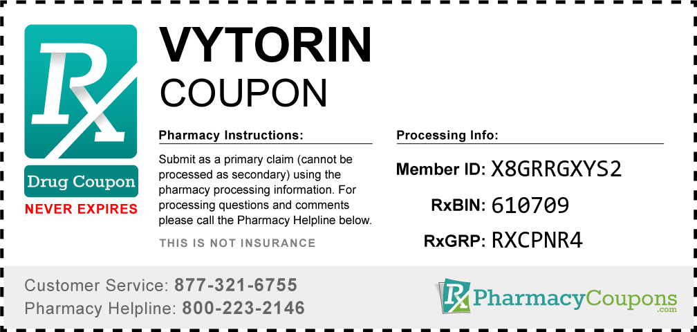 Vytorin Prescription Drug Coupon with Pharmacy Savings