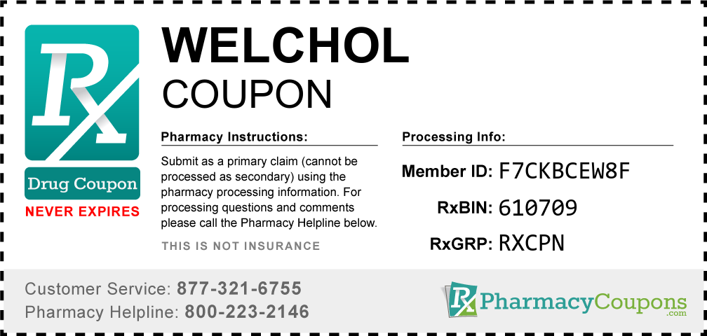 Welchol Prescription Drug Coupon with Pharmacy Savings