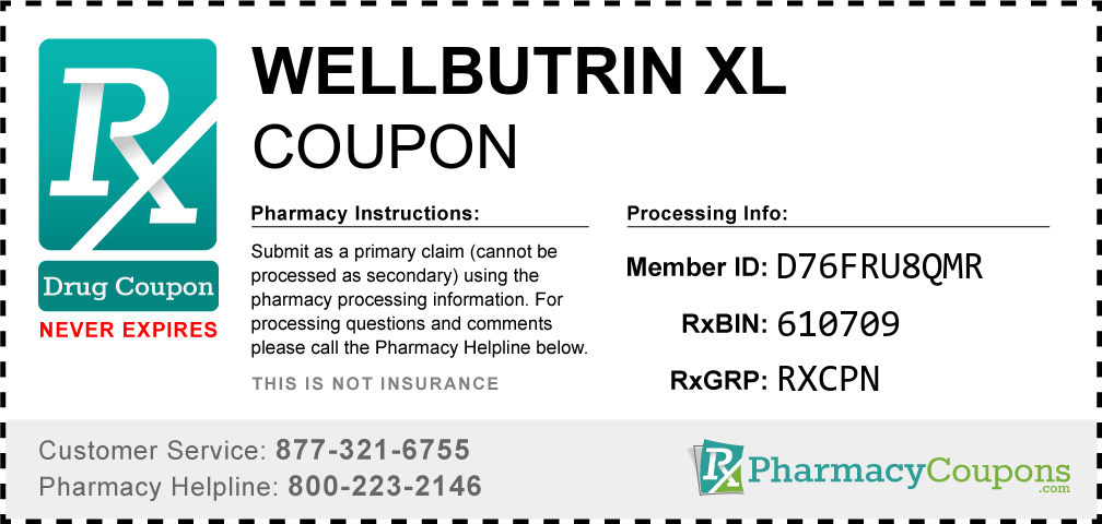 Wellbutrin xl Prescription Drug Coupon with Pharmacy Savings