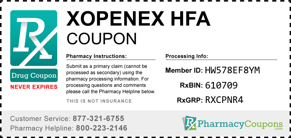 Xopenex hfa Prescription Drug Coupon with Pharmacy Savings