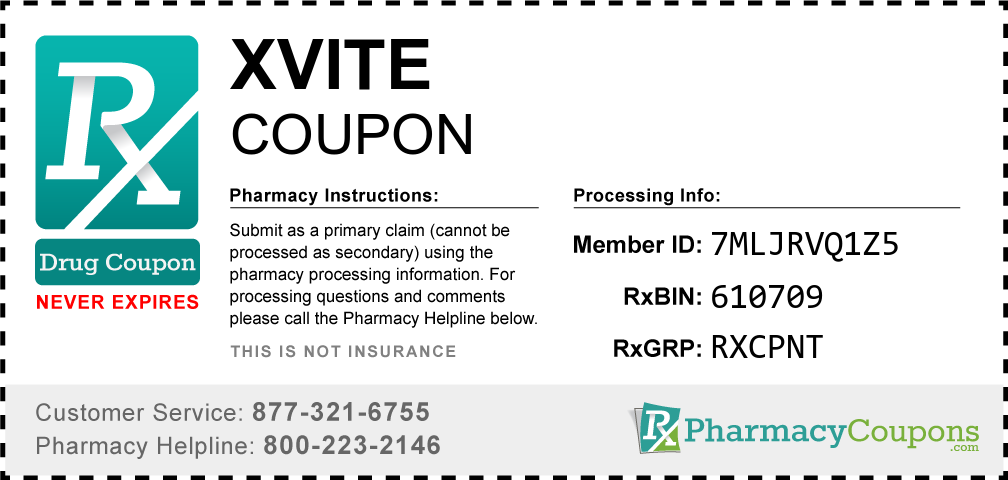Xvite Prescription Drug Coupon with Pharmacy Savings