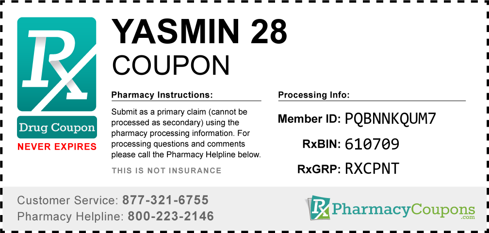Yasmin 28 Prescription Drug Coupon with Pharmacy Savings