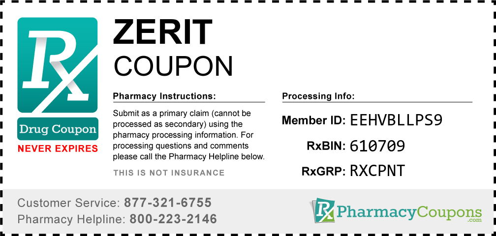 Zerit Prescription Drug Coupon with Pharmacy Savings