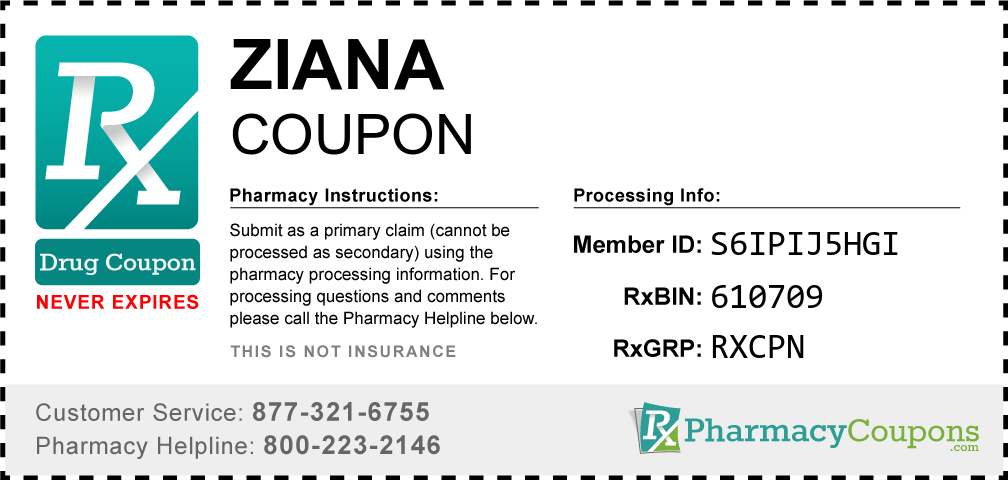 Ziana Prescription Drug Coupon with Pharmacy Savings