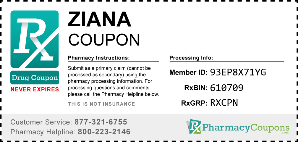 Ziana Prescription Drug Coupon with Pharmacy Savings
