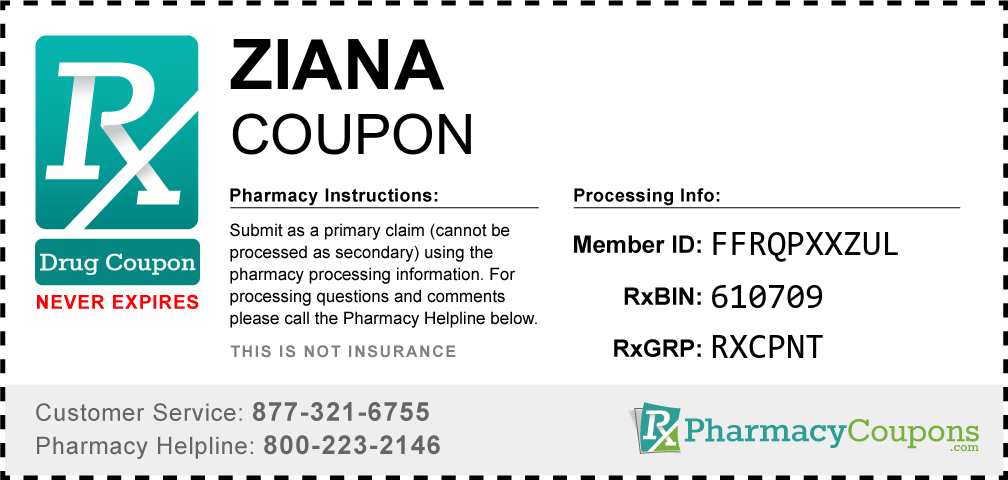 Ziana Prescription Drug Coupon with Pharmacy Savings