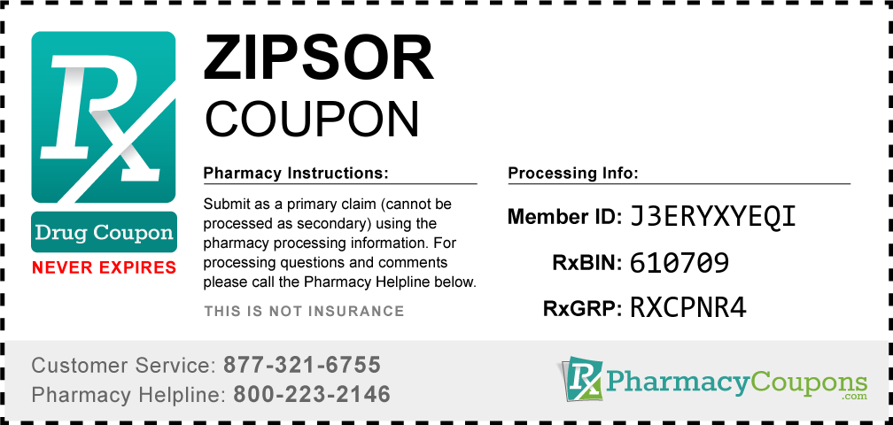 Zipsor Prescription Drug Coupon with Pharmacy Savings
