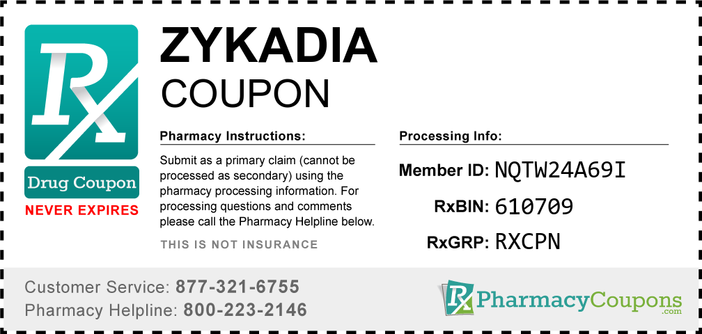 Zykadia Prescription Drug Coupon with Pharmacy Savings