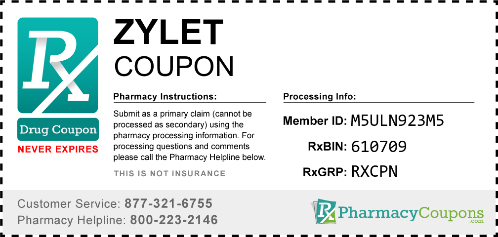 Zylet Prescription Drug Coupon with Pharmacy Savings