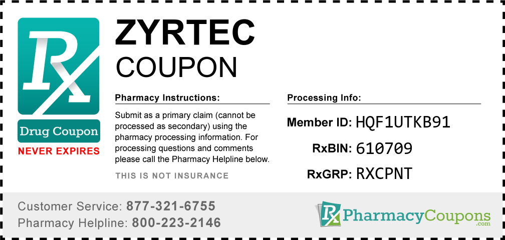 Zyrtec Prescription Drug Coupon with Pharmacy Savings