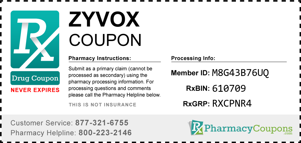 Zyvox Prescription Drug Coupon with Pharmacy Savings