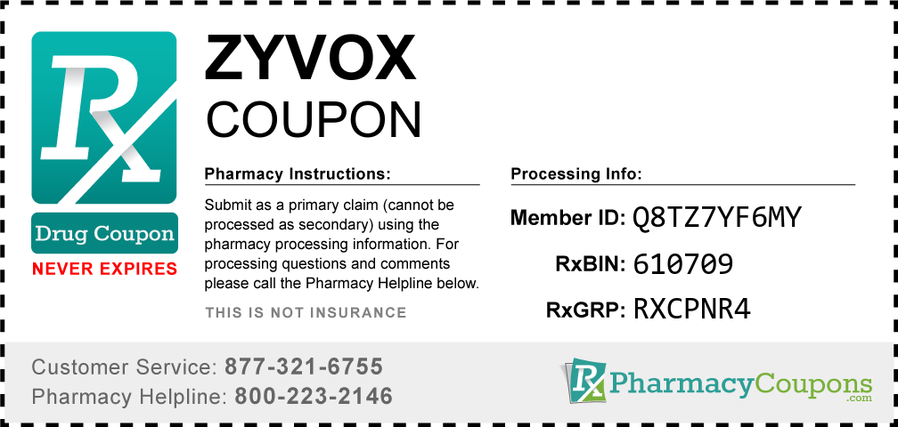 Zyvox Prescription Drug Coupon with Pharmacy Savings